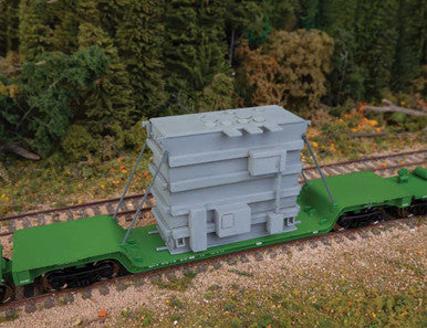 Walthers SceneMaster 3107 HO Scale Transformer Load - Fits Walthers Mainline 81' 8-Axle Depressed Center Flatcars