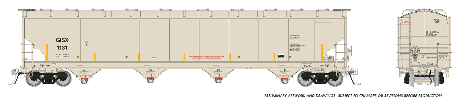 Rapido HO Trinity 6241 Covered Hopper: GISX - : Single Car