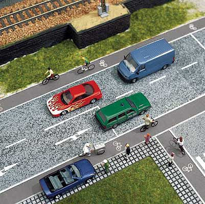 Walthers SceneMaster 1256 HO Scale Flexible Self-Adhesive Paved Roadway - 39-3/8 x 9/16" 1m x 14.5mm (gray, Bicycle Symbol)