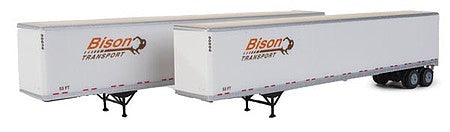 Walthers SceneMaster 2461 HO Scale 53' Stoughton Trailer 2-Pack - Assembled - Bison (white, orange, brown)