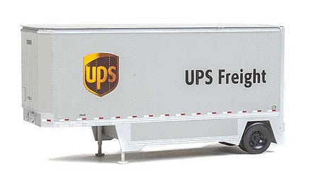 Walthers SceneMaster 2551 HO Scale 26' Drop-Floor Trailer 2-Pack - Assembled - United Parcel Service (Modern Shield Logo; gray, brown, yellow)