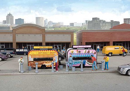 Walthers SceneMaster 2905 HO Scale Ice Cream and Hot Dog Food Trailers - Kit