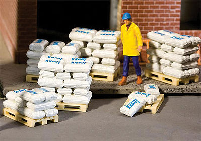 Walthers SceneMaster 4130 HO Scale Bags of Sand, Grain & Cement pkg(40)