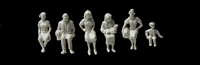 Walthers SceneMaster 6051 HO Scale Sitting Figures - Unpainted pkg(72)
