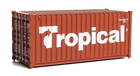 Walthers SceneMaster 8075 HO Scale 20' Corrugated Container - Assembled - Tropical (brown, white)