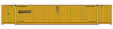Walthers SceneMaster 8508 HO Scale 53' Singamas Corrugated Side Container - Ready to Run - Schneider National (orange, black)