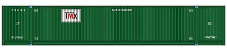 Walthers SceneMaster 8539 HO Scale 53' Singamas Corrugated-Side Container - Assembled - TMX Intermodal (green, white, black, red)
