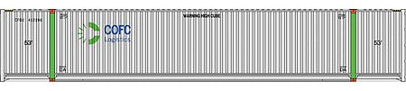 Walthers SceneMaster 8540 HO Scale 53' Singamas Corrugated-Side Container - Assembled - COFC (gray, green)