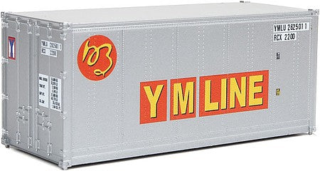 Walthers SceneMaster 8667 HO Scale 20' Smooth-Side Container - Ready to Run - YM Line (white, orange, yellow)