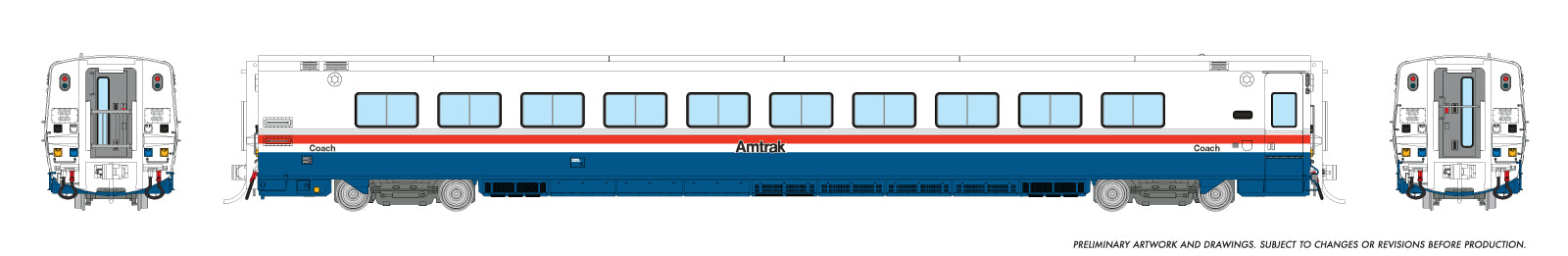 Rapido N LRC Trainset (DC/DCC/Sound): Amtrak: Set #1 (#38 + 3 Coaches)