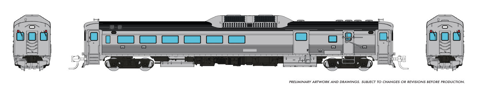 Rapido N Budd RDC-3 (Ph 1) (DC/DCC/Sound): Painted, Unlettered