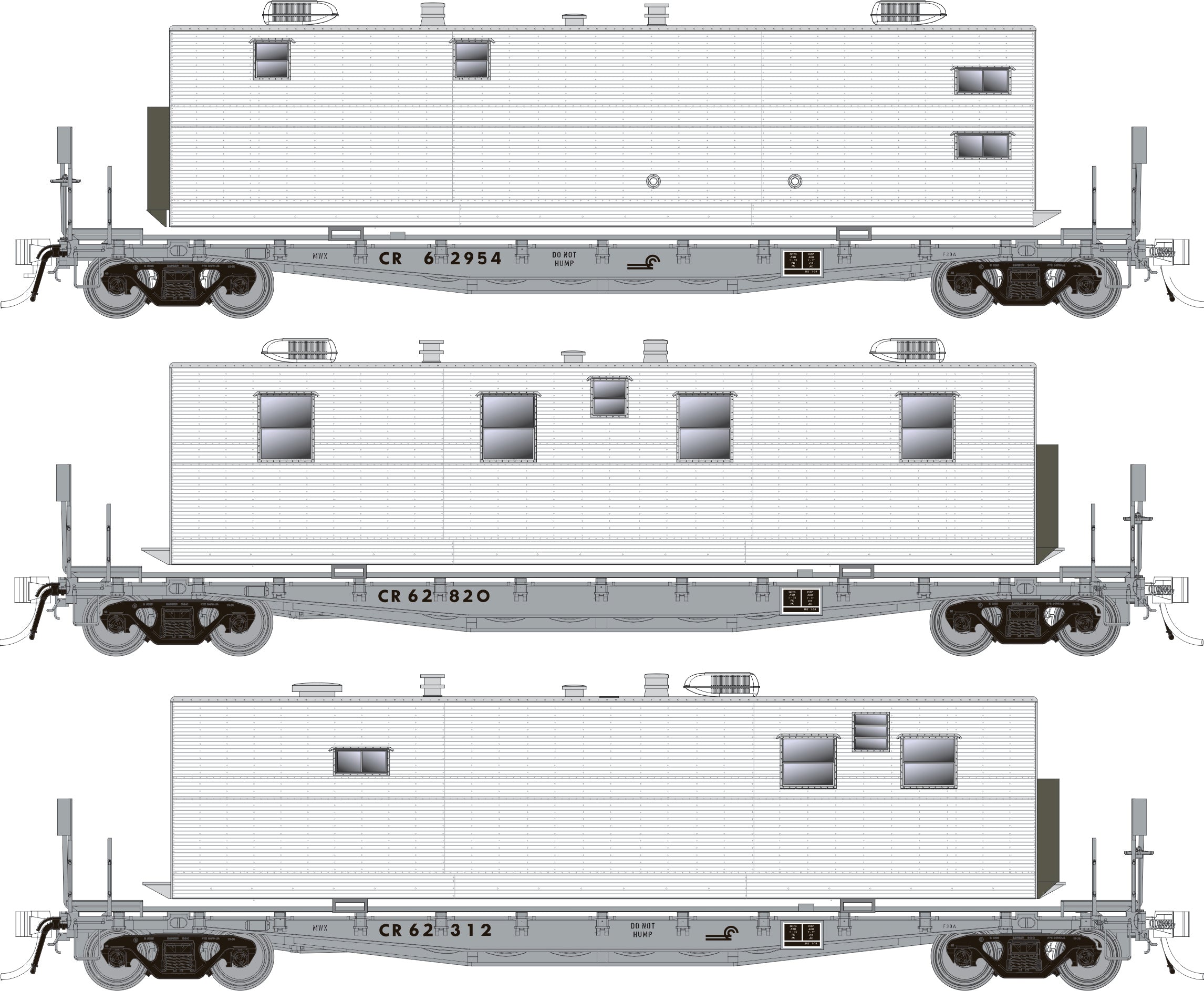 Rapido HO F30D 50' Wheel Flat Car: CN - MOW: Single Car